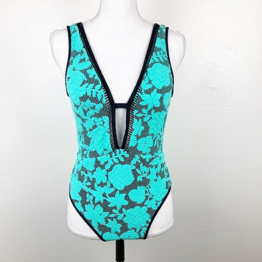 Nanette Lepore Floral Lace Crocheted Bathing Suit